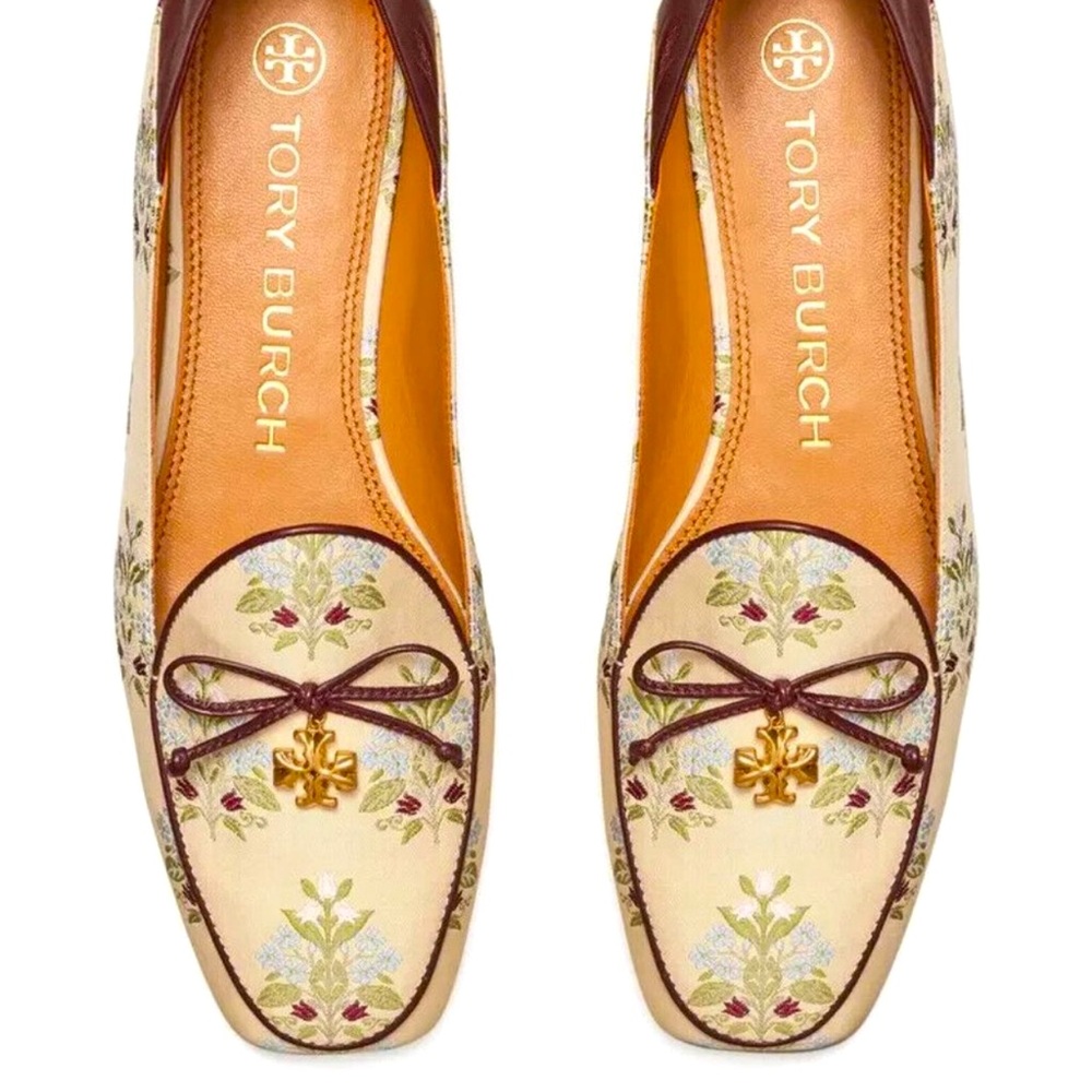 Tory Burch Charm Loafer in Bouquet Jacquard/Plum